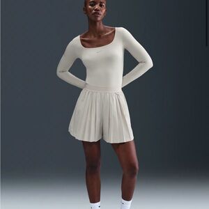 Nike White Pleated Athletic Shorts